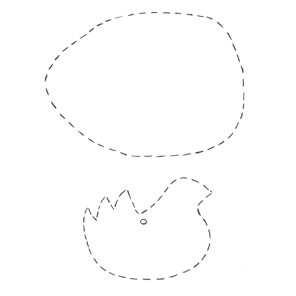 Mal til påskeegget (og en høne). Tegning