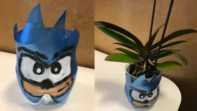 Endelig lørdag!: Lag en blomsterpotte av en brusflaske