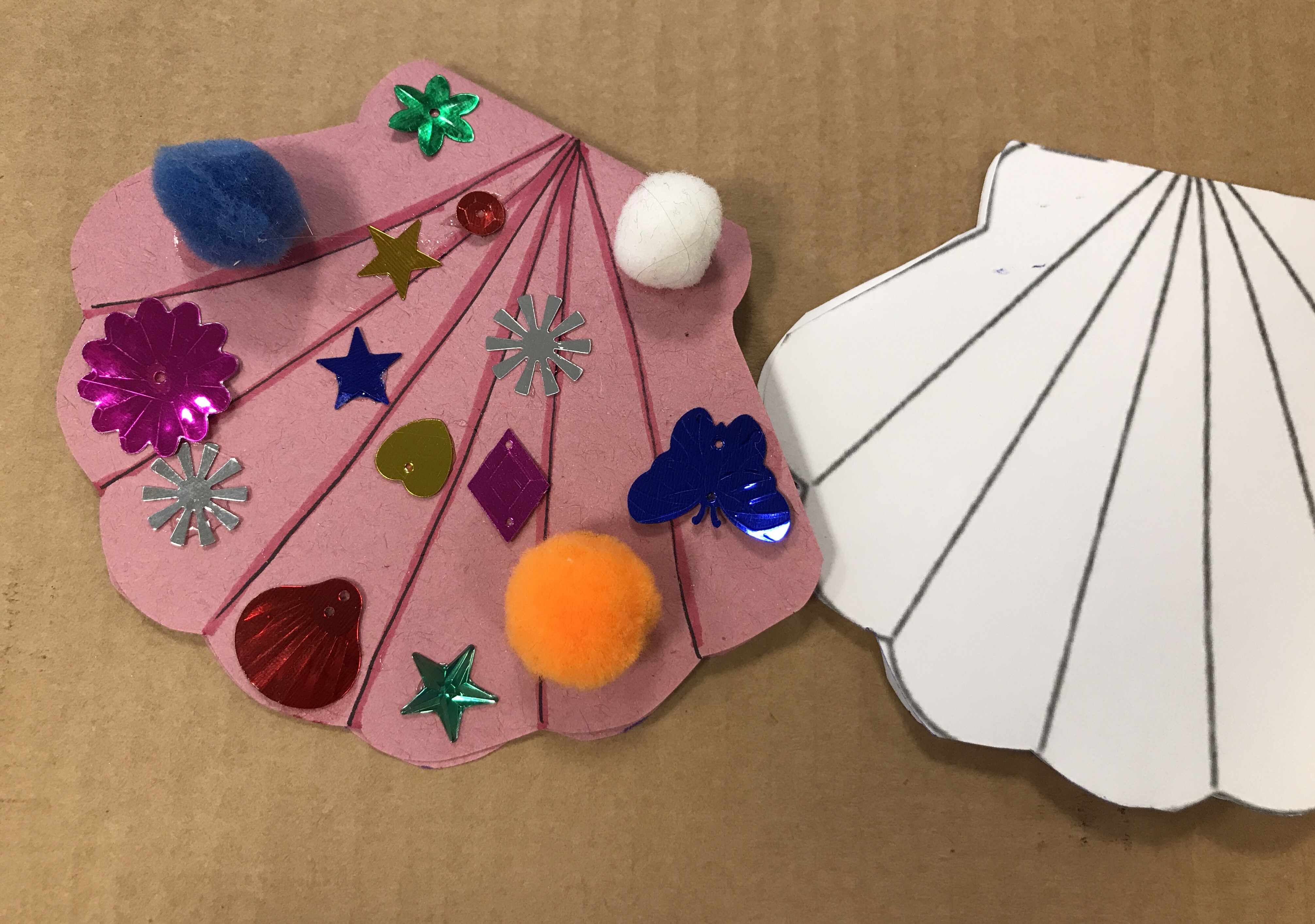 Ferdig dekorert muslingskjell. Foto