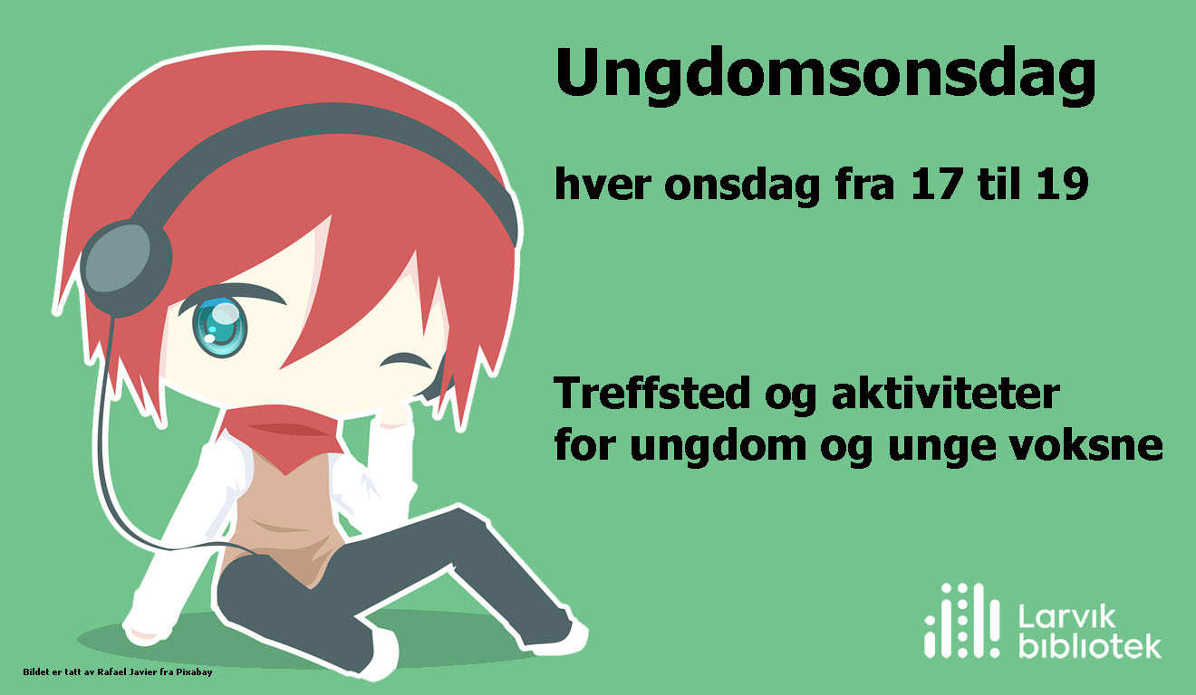 Ungdomsonsdag hver onsdag fra 17 til 19. Plakat