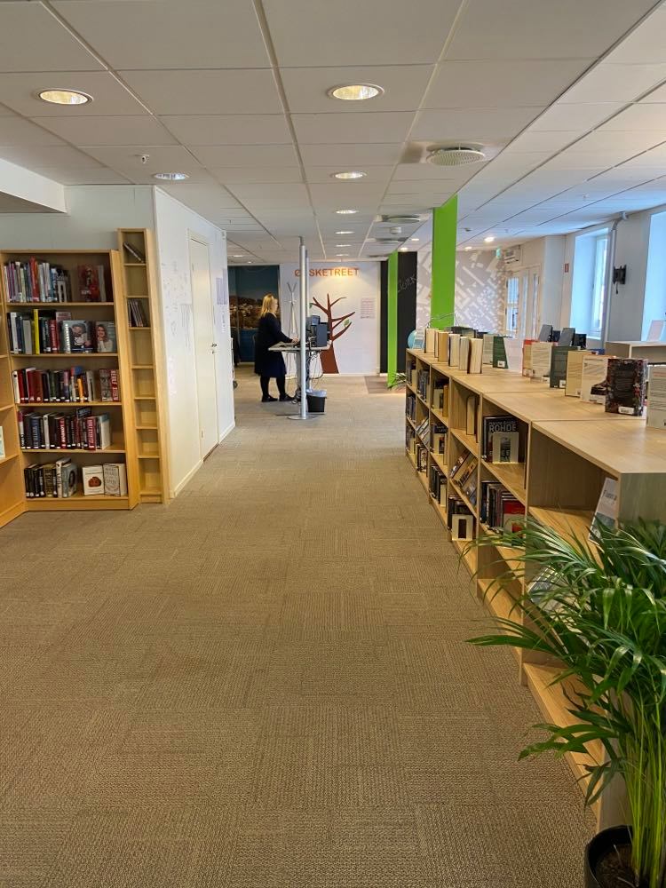 lave bokhyller i Pop-up-biblioteket. Foto