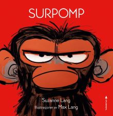Tegning av en sur ape. Bokomslag.
