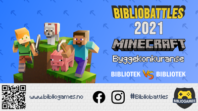 Bli med på Bibliobattles! Online turnering i Minecraft i uke 38 og 39 (september)