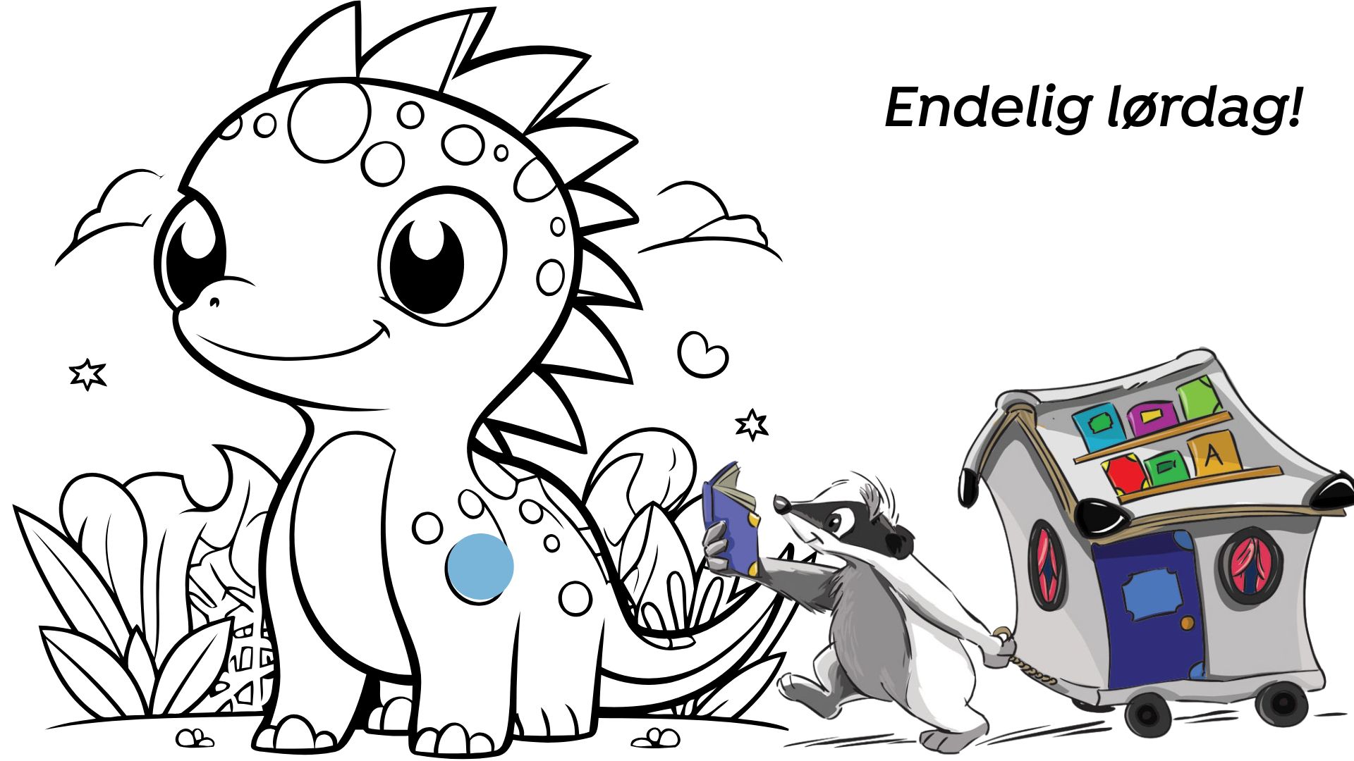 Endelig lørdag! Vi fargelegger!