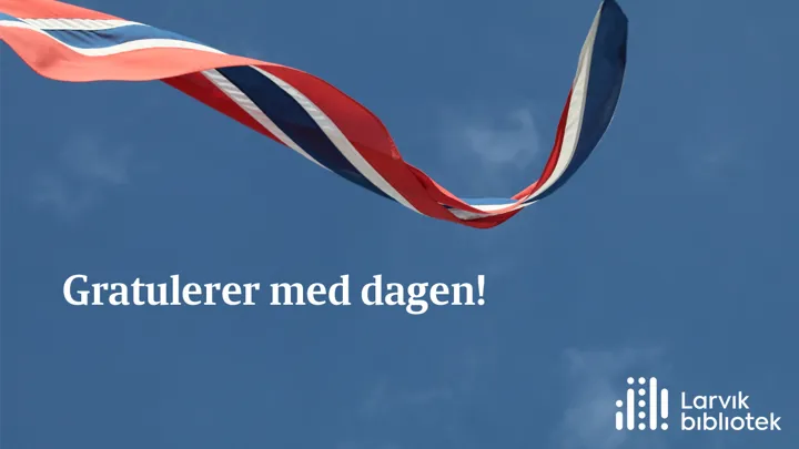 Norsk flagg vaier i vinden. Foto