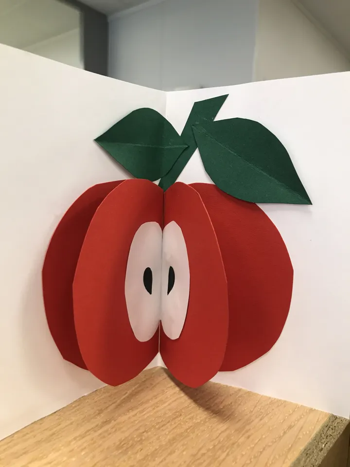 Bildet viser et ferdig eplekort