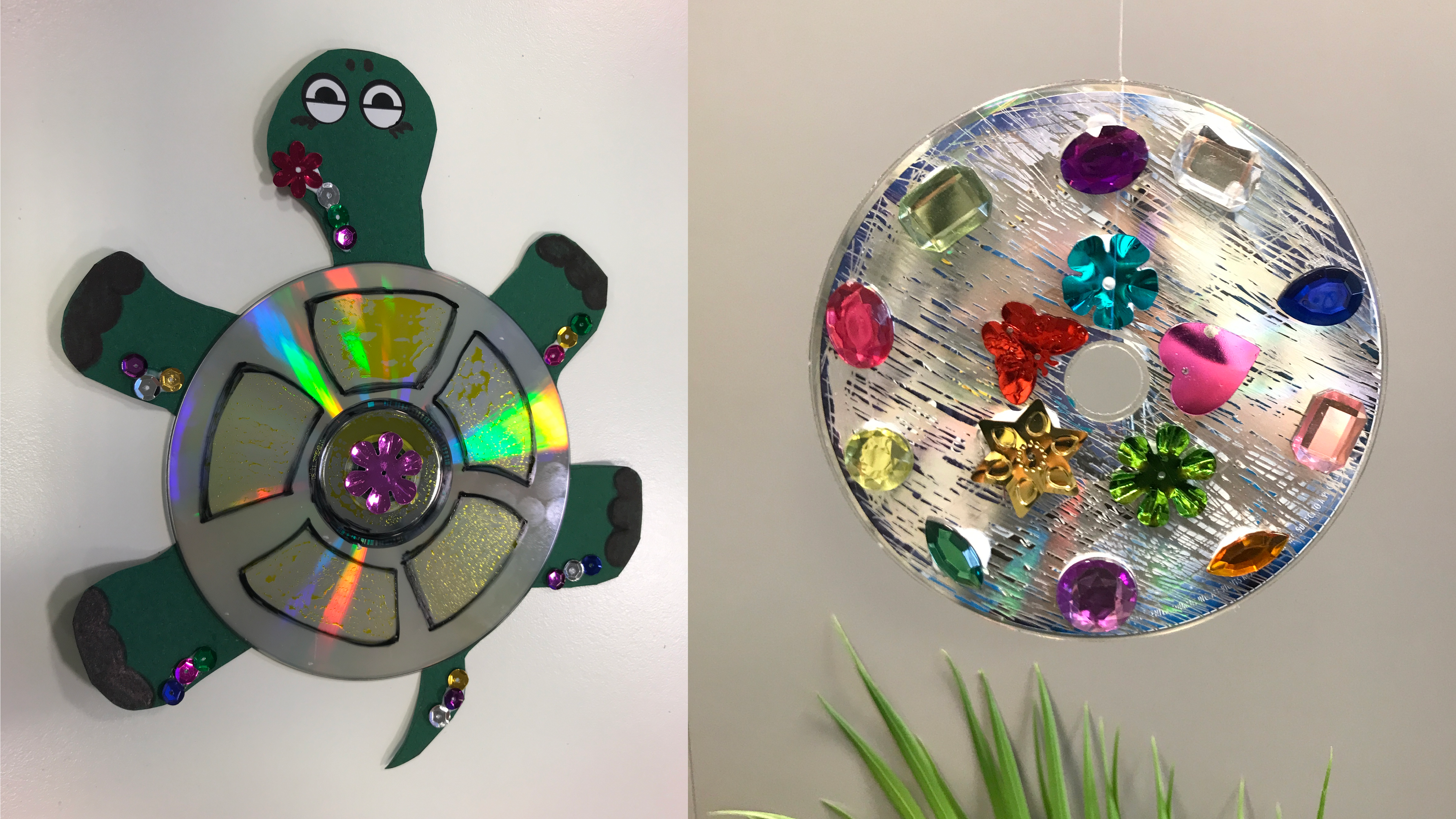 Endelig lørdag! Gjenbrukskunst med cd/dvd