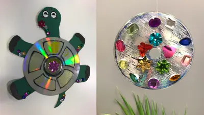 Endelig lørdag! Gjenbrukskunst med cd/dvd