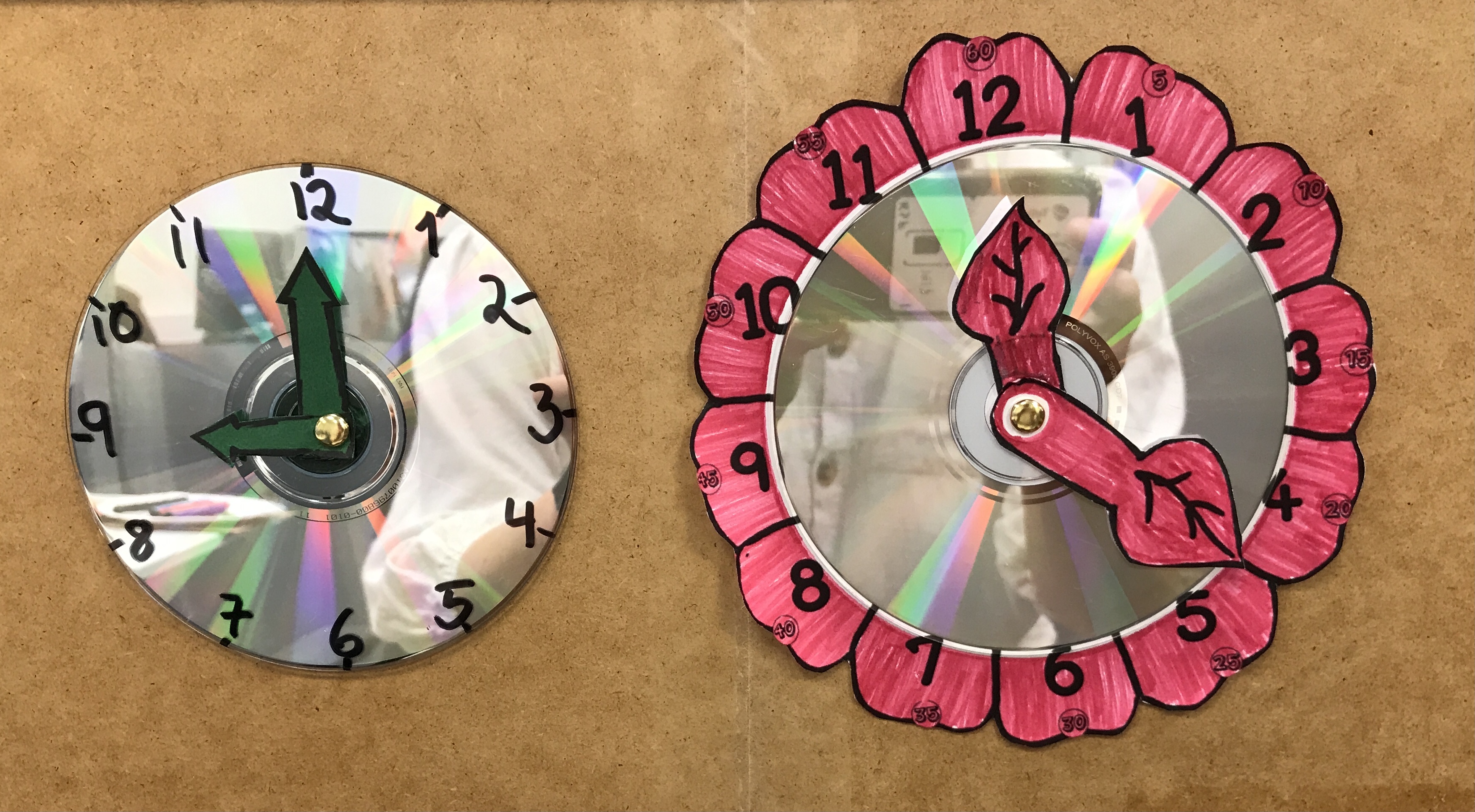 Klokke laget av CD. Foto